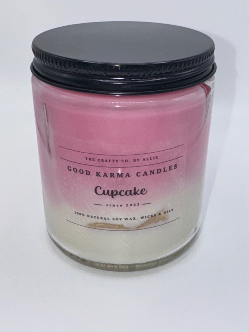 Birthday Cake Candle in Pink and White